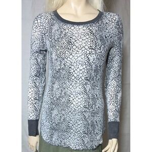 Graine Waffle Knit Shirt Women's XL Long Sleeve Snake Skin Y2K Goth Grunge
